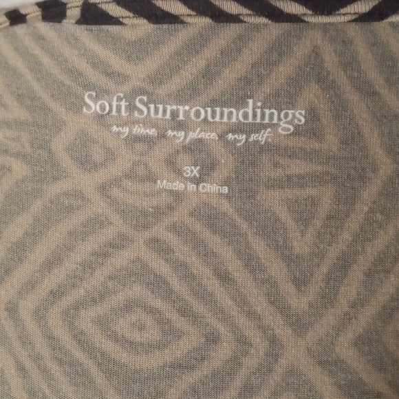 Soft Surroundings Tulum Aztec Tank Maxi Dress Brown & Tan Jersey Knit Size 3X - Picture 9 of 11